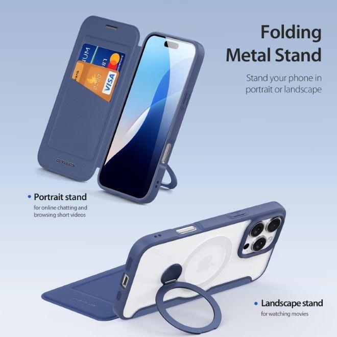Actual product image Dux Ducis Skin X Pro 360° Ring Stand Series leather case (Apple iPhone 16 Pro Max)