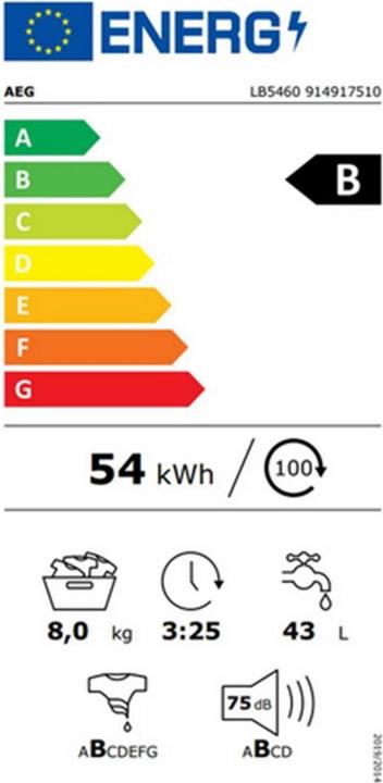 Energie-Label AEG LB5460 (8 kg, Links)