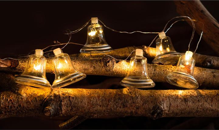 Actual product image Sirius Christmas lights chain Tiffany bell, 8 × lamps (1.05 m)