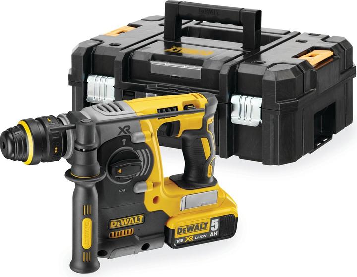 Actual product image DeWalt SDS-PLUS DRILLING HAMMER 18V 2.1J 2 x 5.0Ah XR LI-ION SHORT HAMMER TSTAK DCH273P2T (Rechargeable battery operated)