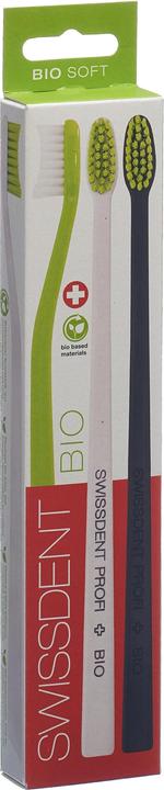 Image du produit Swissdent Brosse à dents bio, brosses à dents en plastique biologique à l'huile de ricin (3 pces) vegan (Souple, 3 x)