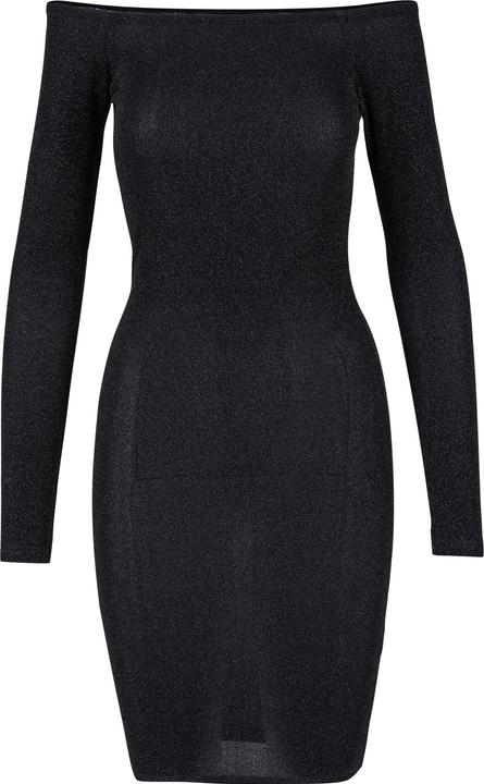 Urban Classics Ladies Off Shoulder Longsleeve Glitter Dress - 126795