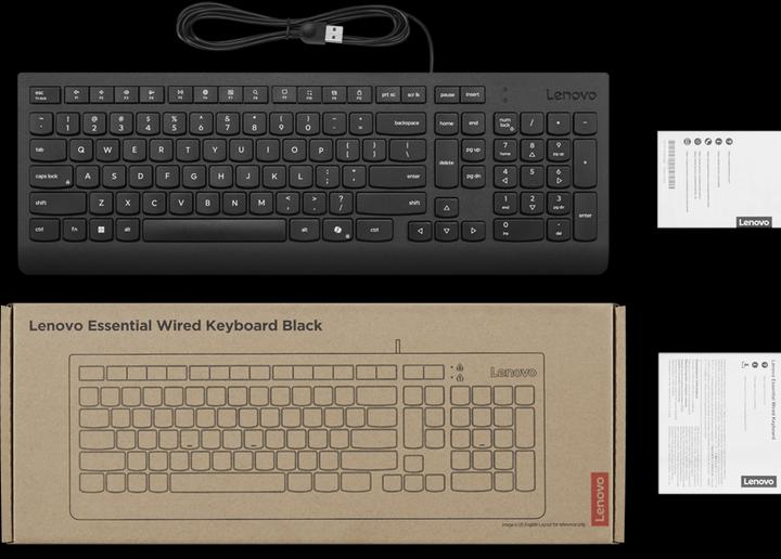 Produktbild Lenovo ESSENTIAL WIRED KEYBOARD (BLACK) - FRENCH 189
