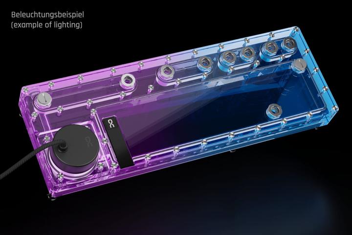 Actual product image Alphacool AGB Core Distro Plate 420 Links VPP/D5 mit VPP Apex Pumpe