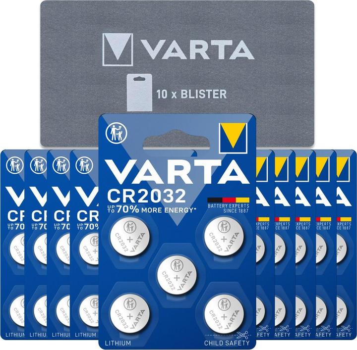 Actual product image Varta CR2032 Batterien - 50 Knopfzellen (50 pcs., CR2032, 230 mAh)