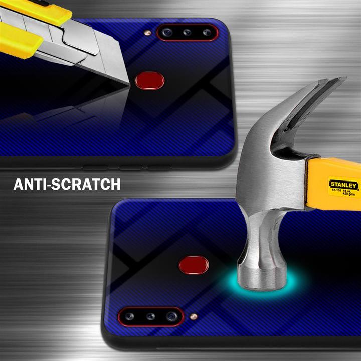 Actual product image Cadorabo TPU Striped Glass Cover (Samsung Galaxy A20s)