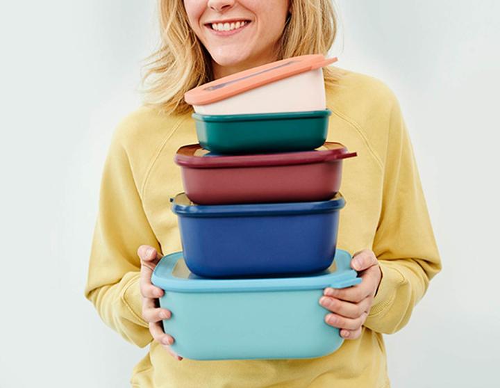 Actual product image Rosti Mepal Mepal - Cirqula Low Rect Bowl Set -Nordic Blue (14595) (3.50 l)