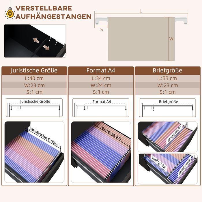 Produktbild Swisshandel24 Rollcontainer Aktenschrank, 3 Schubladen, abschliessbar, rollbar, 37cmx43,5cmx60cm, Schwarz