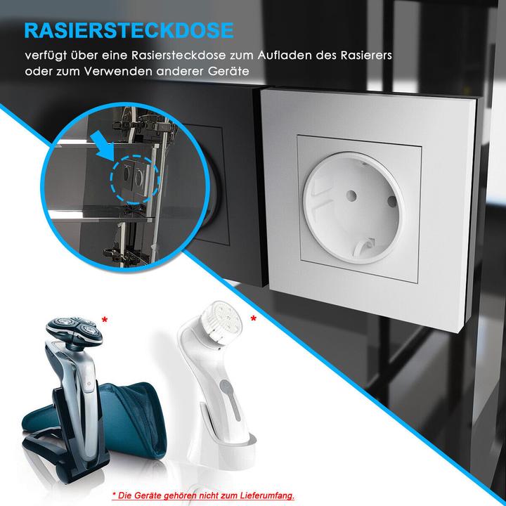 Image du produit SONNI LED-Spiegelschrank, Hochglanz-Badezimmerspiegel mit Beleuchtung, Badezimmerspiegelschrank
