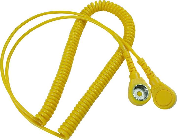 Produktbild Wetec Spiralkabel mit Druckknopf, ESD, gelb, 10/10 mm, 2,4 m