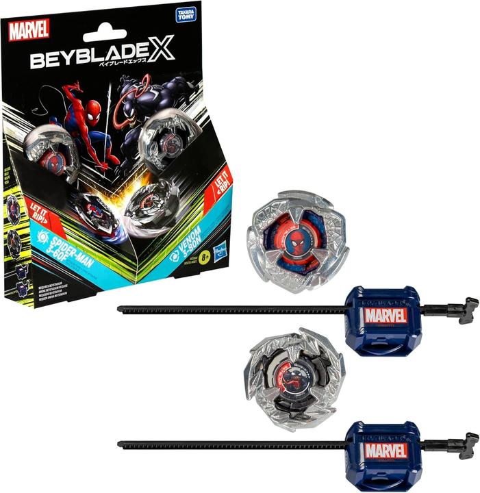 Produktbild Hasbro Beyblade X Marvel Collab Spider-Man 3-60F vs. Venom 3-80N Multipack Set (Deutsch)
