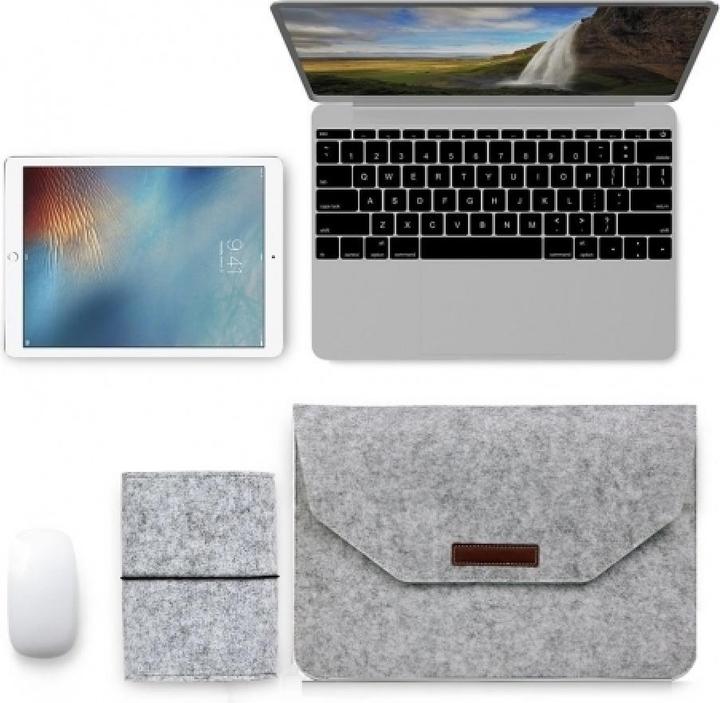 Image du produit Screenguard 2-in-1 Felt Sleeve Sacoche pour Macbook & Notebook 12" 11" en feutre (12", Apple)