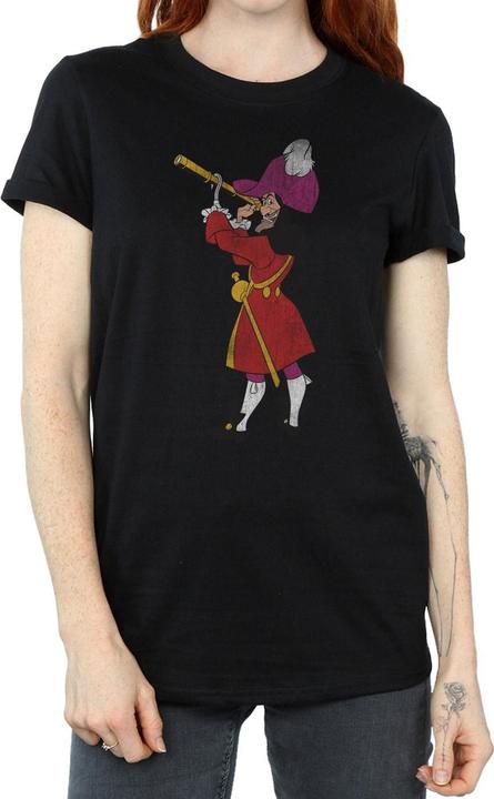 Actual product image Disney Womens/Ladies Classic Captain Hook Cotton Boyfriend T-Shirt (L)