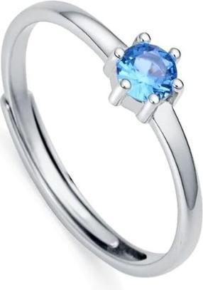Viceroy Graceful silver ring with blue zirconia Clasica 9115A01 - Circuit: 53 mm (53)