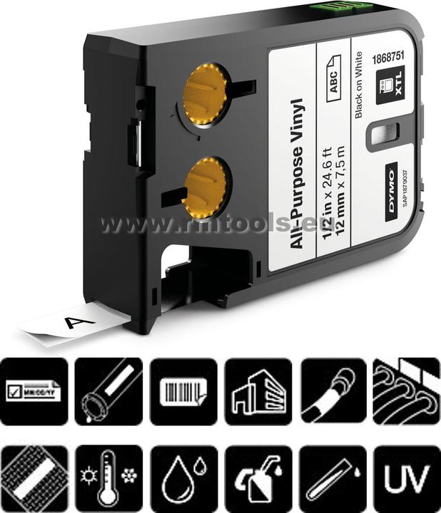 Produktbild Dymo XTL Schriftband, Vinyl (5.40 cm, Weiss)
