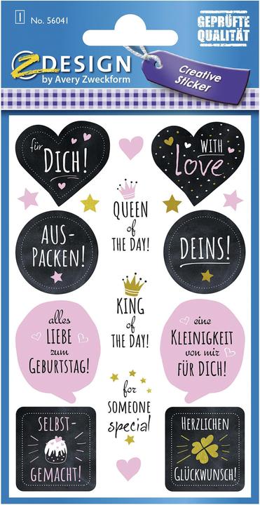 Avery Autocollant Deko 'Geburtstag' 56041