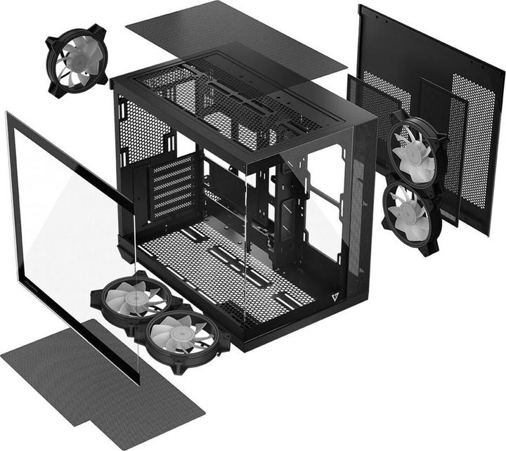 Immagine prodotto Modecom Obudowa Vulcano Panorama Apex ARGB 5F (AT-PANORAMA-5F-ARGB-10-000000-0002) (mATX, ITX, ATX)