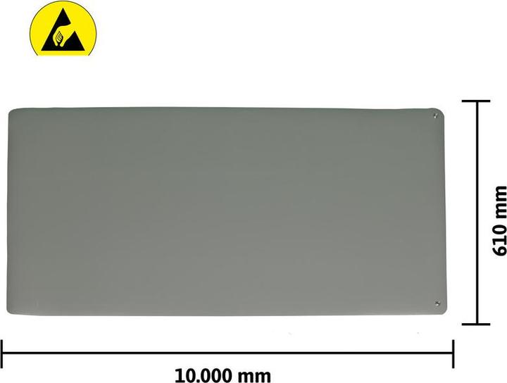 Produktbild Wetec Tischbelag, ESD, 610 x 10.000 mm, platingrau, Rolle (Statikschutz)