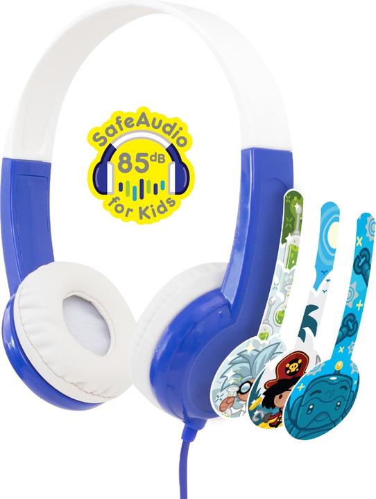 Actual product image Buddyphones kids headphones wired Discover (Blue)