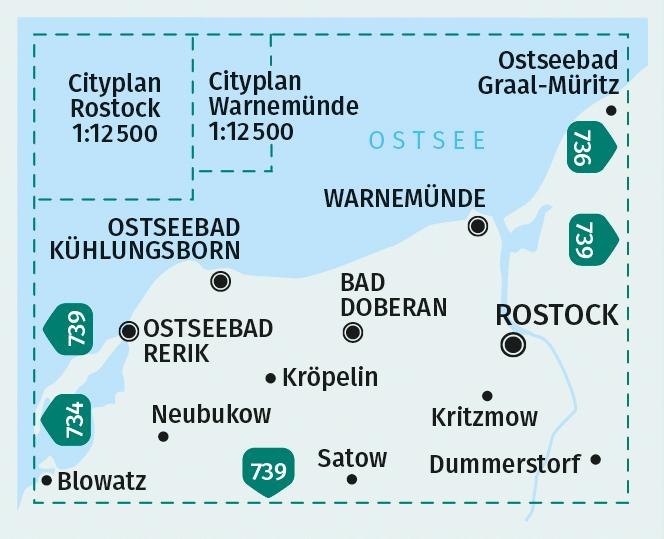 Image du produit Carte de randonnée KOMPASS 735 Rostock, Warnem