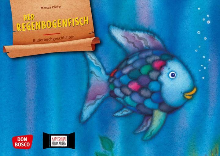 Actual product image Der Regenbogenfisch, mit schillernden Schuppen. Kamishibai Bildkartenset. (German, Marcus Pfister, 2023)