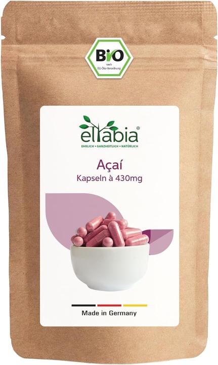 Immagine prodotto Eltabia Capsule di acai biologiche in qualità di cibo crudo liofilizzato | dose elevata di 860 mg al giorno (100 Pezzo/i, Pillole)