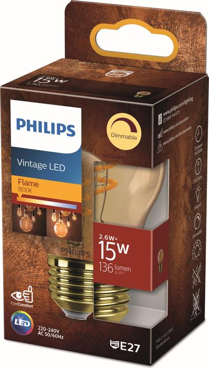 Produktbild Philips Vintage LED (E27, 2.60 W, 136 lm, 1 x, F)