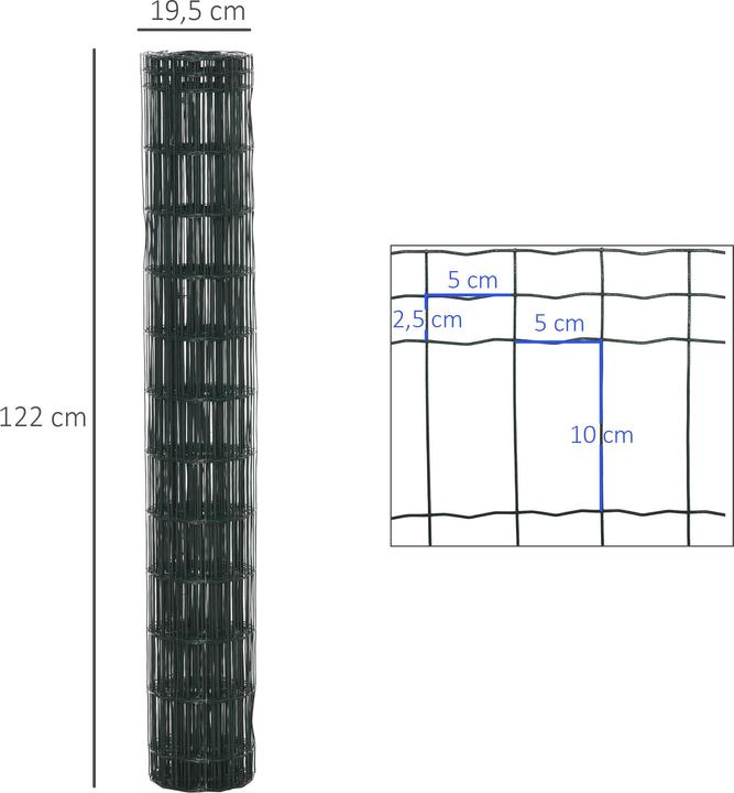 Produktbild PawHut Maschendrahtzaun mit PVC-ummantelter Kunststoff