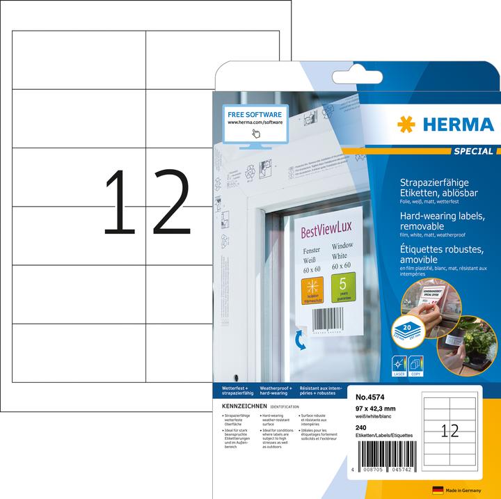 Immagine prodotto HERMA Etichette resistenti alle intemperie A4 rimovibili