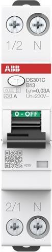 Produktbild ABB DS301CB13A30 DS301CA-B13/0,03 FI/LS-Schalter 6kA 1P+N 2CSR255163R1135