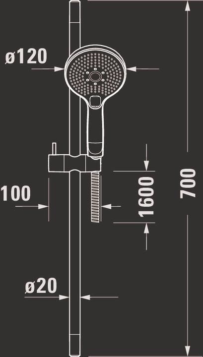 Image du produit Duravit Set de douche chromé (3 Types de jets, 14 l/min)