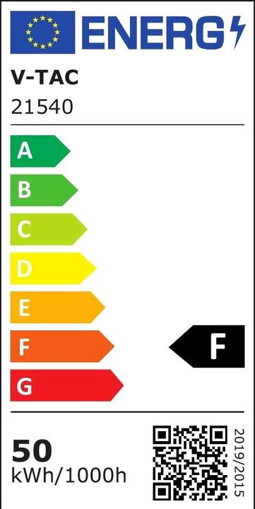 Energy Label V-TAC VT51ST LED Street Lamp SAMSUNG Chip 50W 6500K (4200 lm, IP65)