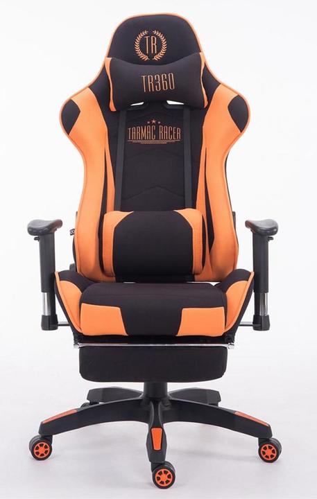 Immagine prodotto CLP Sedia da ufficio da corsa Turbo in tessuto con poggiapiedi, nero/arancio