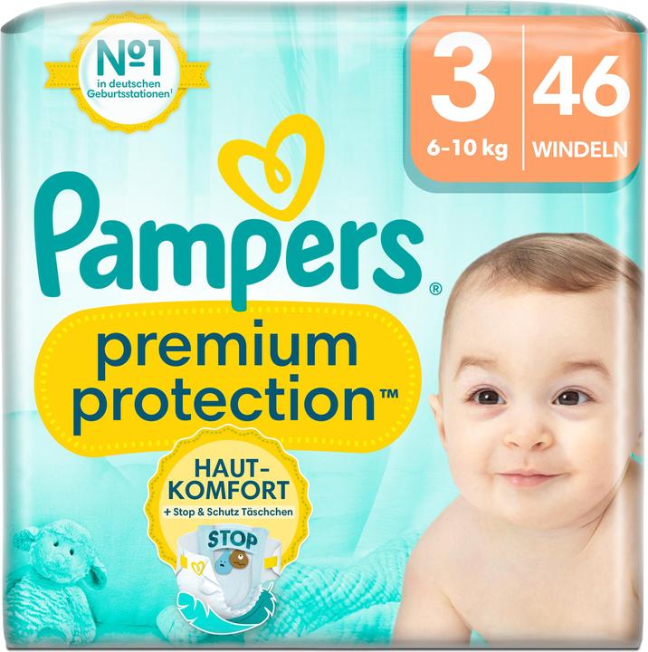 Immagine prodotto Pampers Premium Protection (Dimensione 3, Pacco trasportabile, 46 Pezzo/i)
