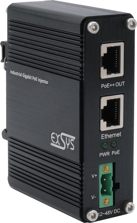 Exsys Industrial PoE++ Gigabit Injektor 95W (802.3bt (PoE++), 90 W)