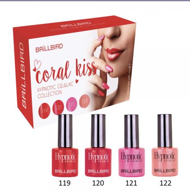 Immagine prodotto BrillBird Coral Kiss Hypnotic gel&lac Set 4x4ml (Vernice UV gel)