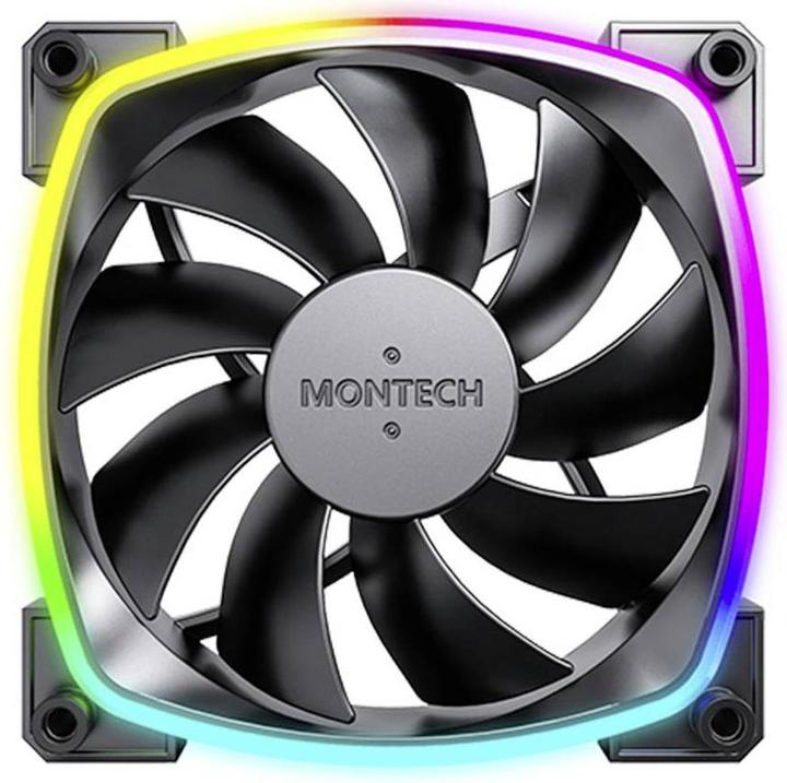 Produktbild Montech AX120 PWM ARGB Lüfter - 120mm, schwarz (120 mm, 1 x)