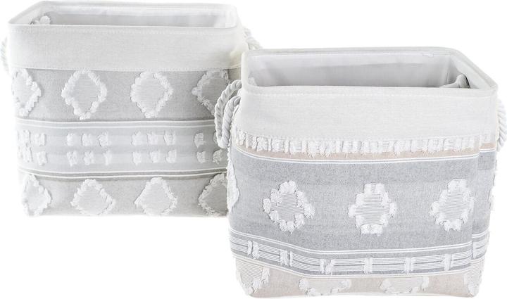 Image du produit DKD Home Decor Korb-Set Grau Baumwolle (45 x 35 x 40 cm) (2 Stücke) (2 x, 45 x 35 x 40 cm)