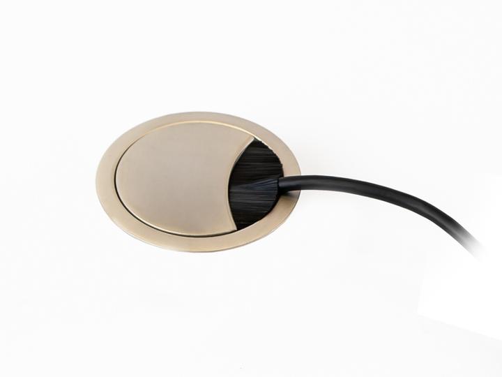 Produktbild TecLines TKD002E Tisch Kabeldurchführung rund 80mm, Edelstahl Optik