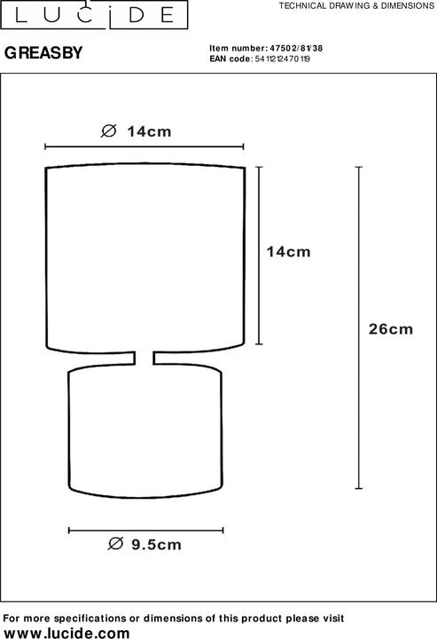 Actual product image Lucide Greasby (E14)