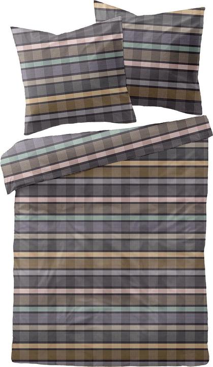 Immagine prodotto Dormisette Mako-Satin Bettwäsche Streifen lila (Set di biancheria da letto, 135x200 cm + 80x80 cm)