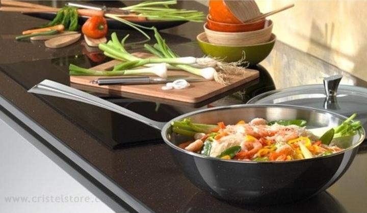 Image du produit Cristel Wok pan Strate, Ø 28cm, poignées (28 cm, Wok, Acier inoxydable)
