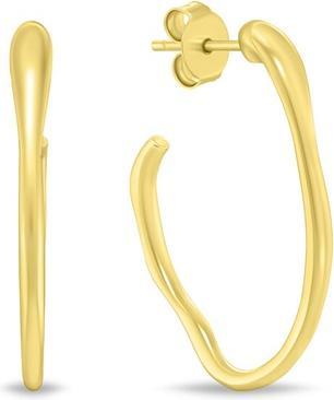 Produktbild Brilio Silver - Bold gold-plated oval earrings EA1151Y