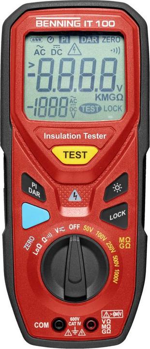 Produktbild Benning IT 100 Isolationsmessgerät 50 V, 100 V, 250 V, 500 V, 1000 V 20 G? (CAT IV 600V)