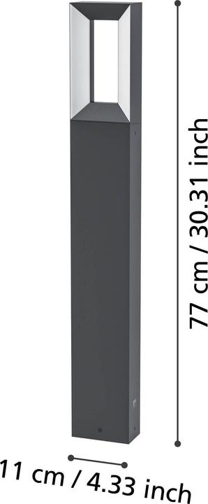 Actual product image EGLO AL-LED-STL BLACK/WHITE "RIFORANO" (1100 lm, IP54)