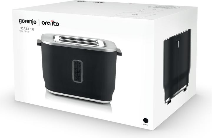 Actual product image Gorenje Toaster Ora Ito Design T800ORAB Power 800 W, Number of slots 2, Housing material plastic, J