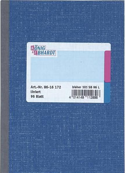 Actual product image König & Ebhardt Notebook Paper size: DIN A6 Ruling style: ruled (96 x)