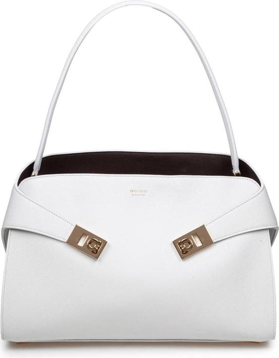 Salvatore Ferragamo Ferragamo hug sh s leather bag color white