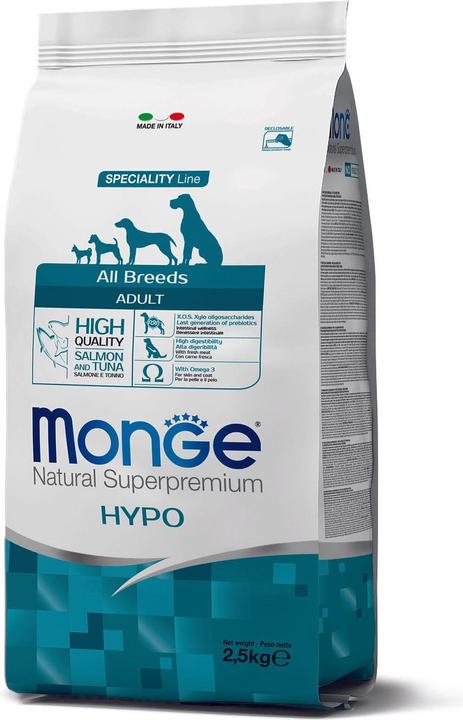 Image du produit Monge Dog Adult A.B. Hypoallergen saumon & thon (Adulte, 4 pcs, 2500 g)