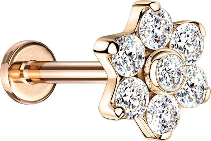 Produktbild Star Piercing Ohrstecker silber Teller Arang Holz (ohne MessingTitan G23, ohne MessingChirurgenstahl 316LOrganisch)